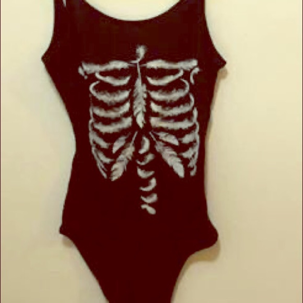 Skeleton Feather Body Suit